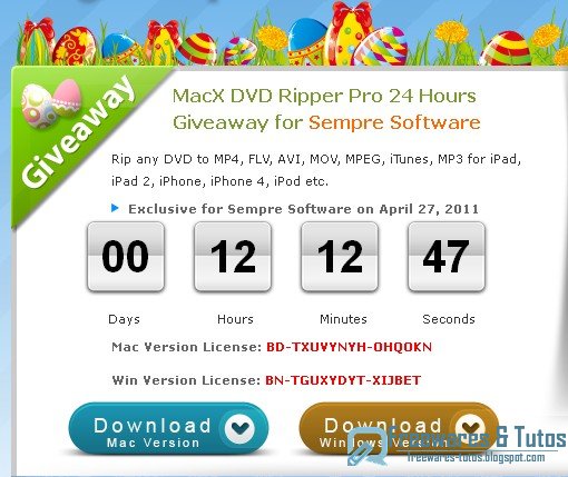 Offre promotionnelle : MacX DVD Ripper Pro (pour Windows et Mac) gratuit (3ème édition) !