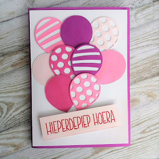 Birthday card with Stampin Up Balloon thinlits
