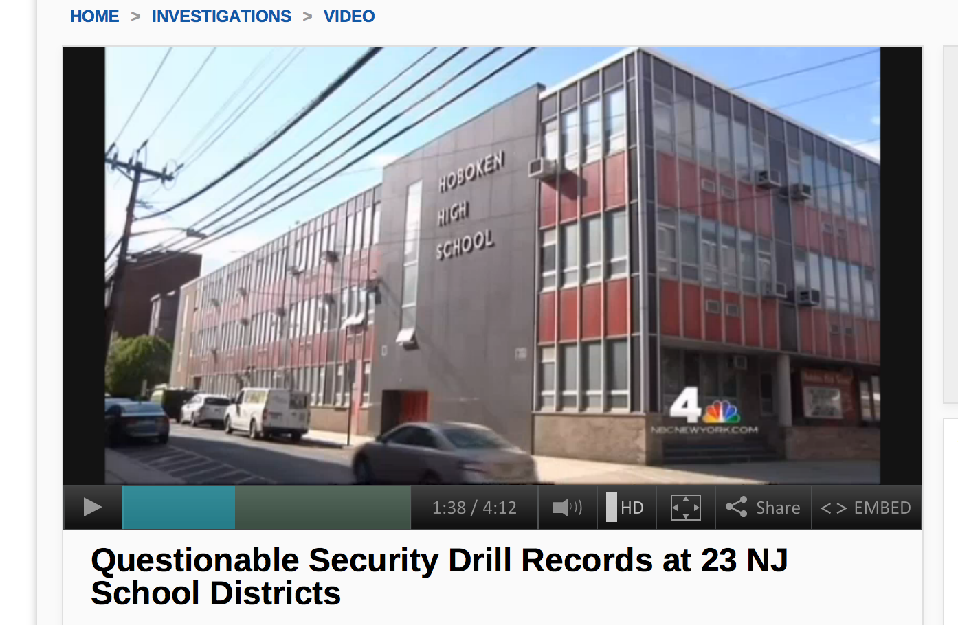 Hoboken Curriculum Project Questionable Security Drill Records in