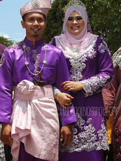 pengantin lelaki dan perempuan tema purple