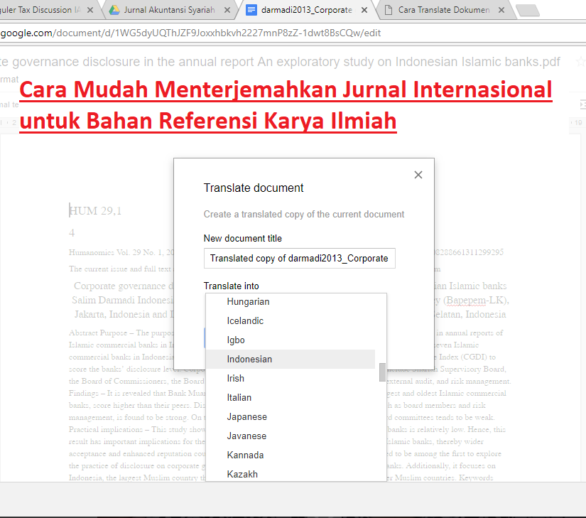 Cara Mudah Menterjemahkan Jurnal Internasional Untuk Bahan Referensi Karya Ilmiah Gustani Id