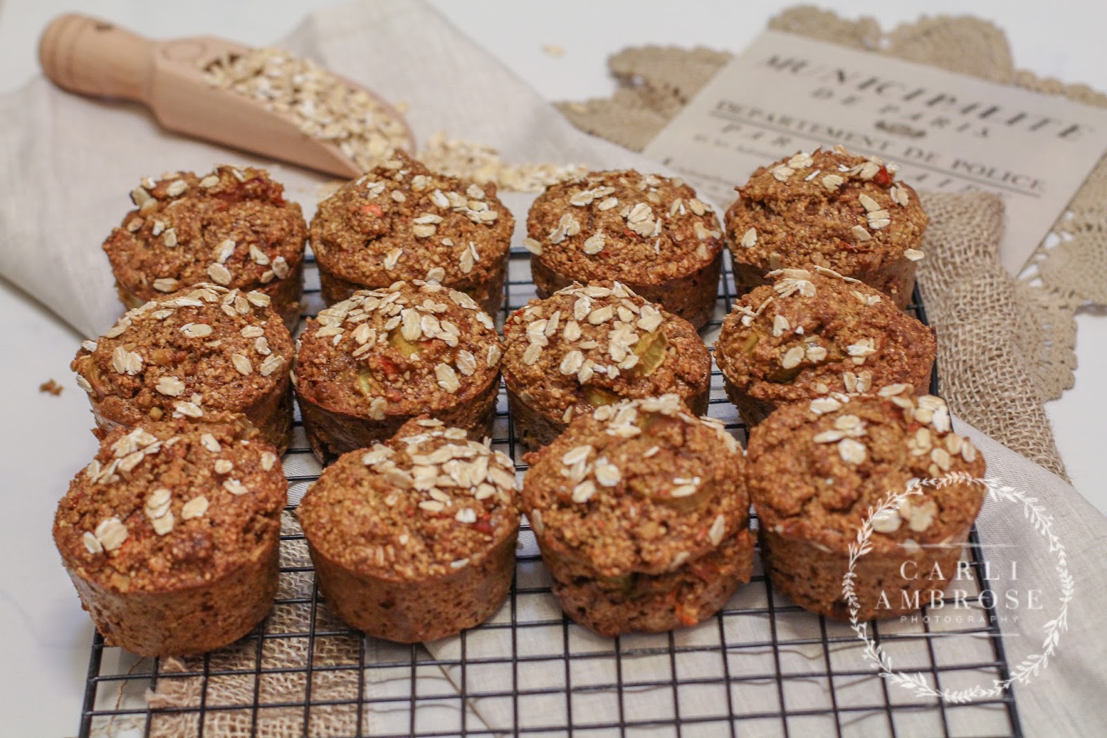 Pod full of Peas carrot, apple & rhubarb muffins
