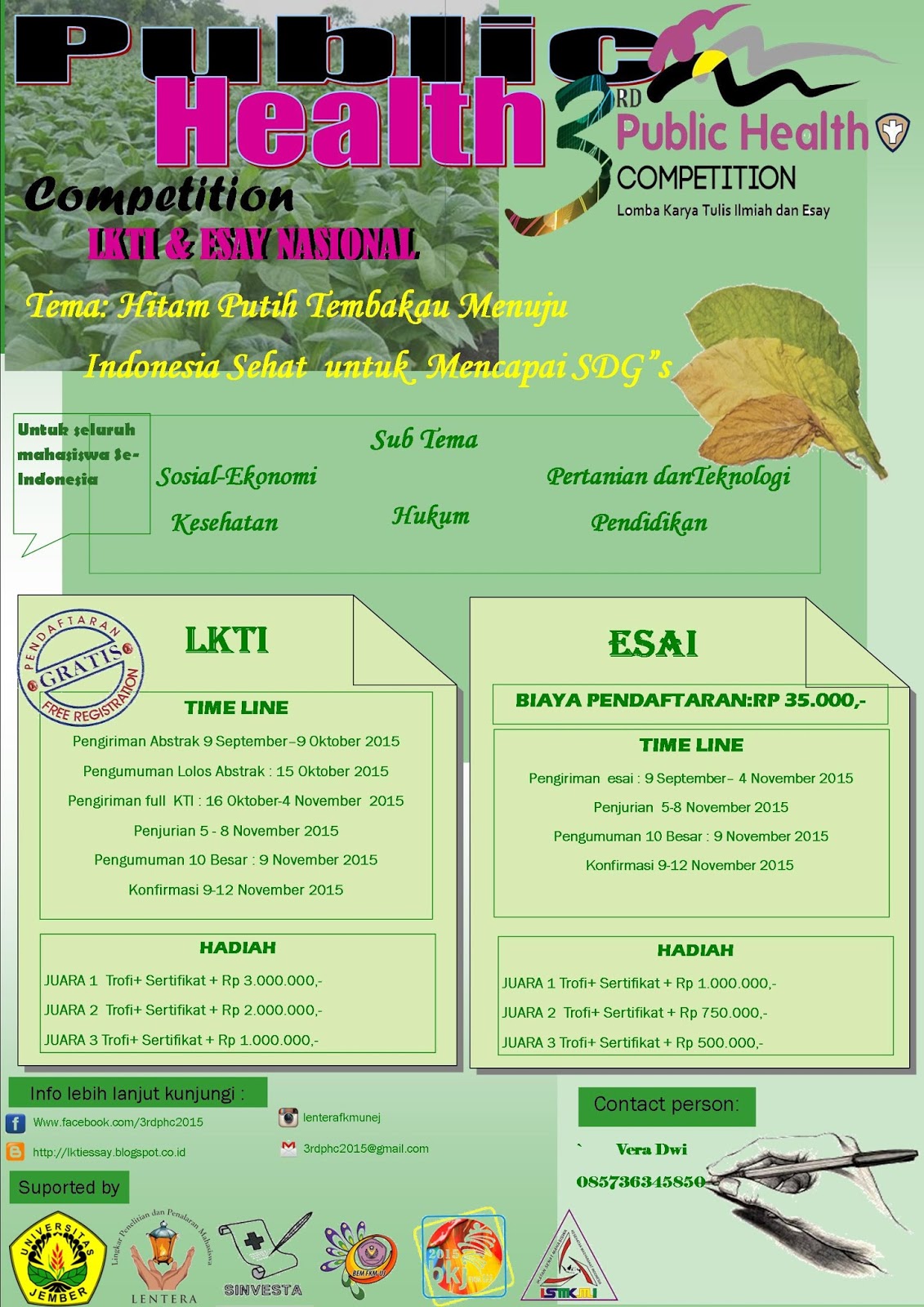 4TH PUBLIC HEALTH COMPETITION: Pamflet 3rd PHC 2015