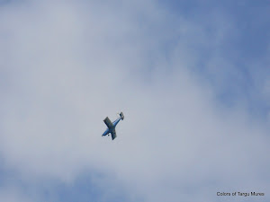 Pe un cer albastru, un avion albastru. Aerodromul Teritorial Elie Carafoli Tg. Mures.