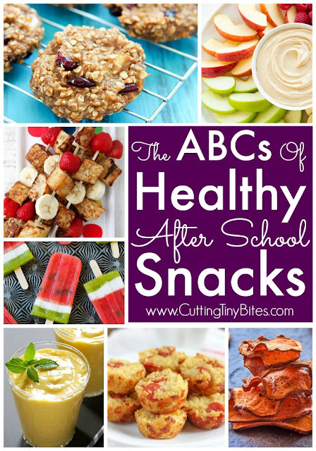 Healthy After School Snacks From A to Z. Your kids will LOVE all these healthy snack choices! Nothing too tricky to make, nothing too strange for your kids to eat!