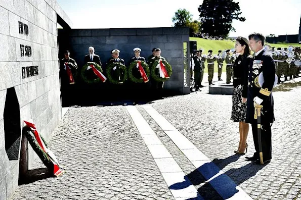 Crown Prince Frederik and Crown Princess Mary attended the traditional wreath-laying ceremony Princess Mary wore Ralph Lauren floral dress