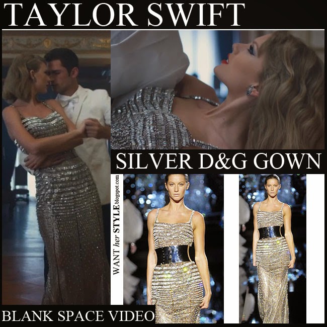 WHAT SHE WORE: Taylor Swift in silver metallic gown dancing with Sean O ...