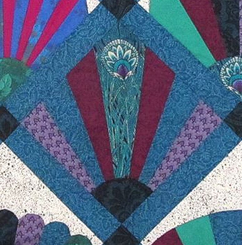 Quilts + Color Fan Quilt With Peacock Fabric