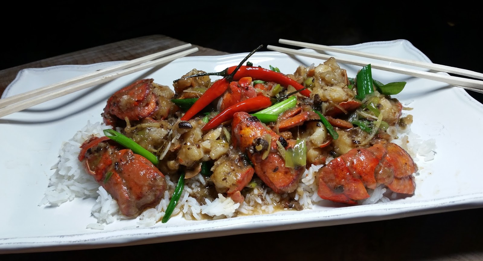 Thibeault's Table Lobster with a Ginger, Garlic and Black Bean Sauce