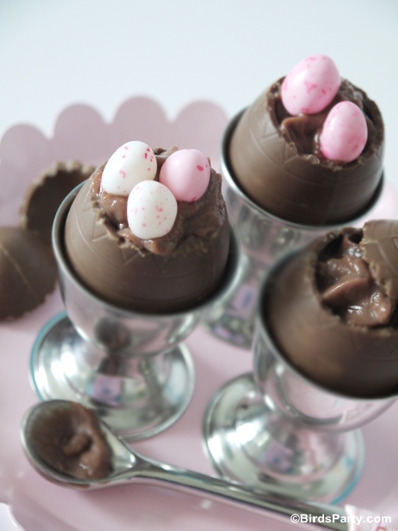 Recipe Easter Chocolate Mousse in Chocolate Egg Shells Party Ideas Party Printables Blog