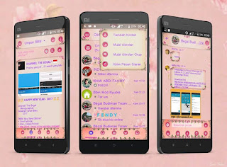 BBM MOD Droid Chat Rose Pink Cute Terbaru Full APK Free Download For Android v3.2.0.6