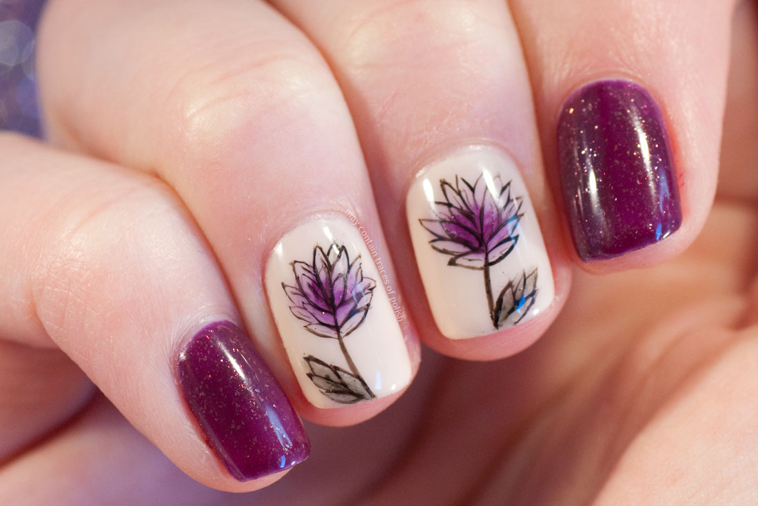 1. Vintage Floral Gel Nail Design - wide 6