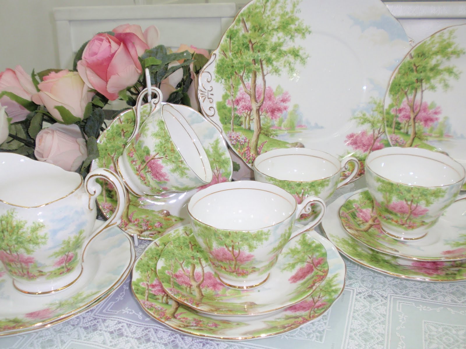 Lovely Treasures from English Garden Spring Time Made in England Tea Set**RM550**