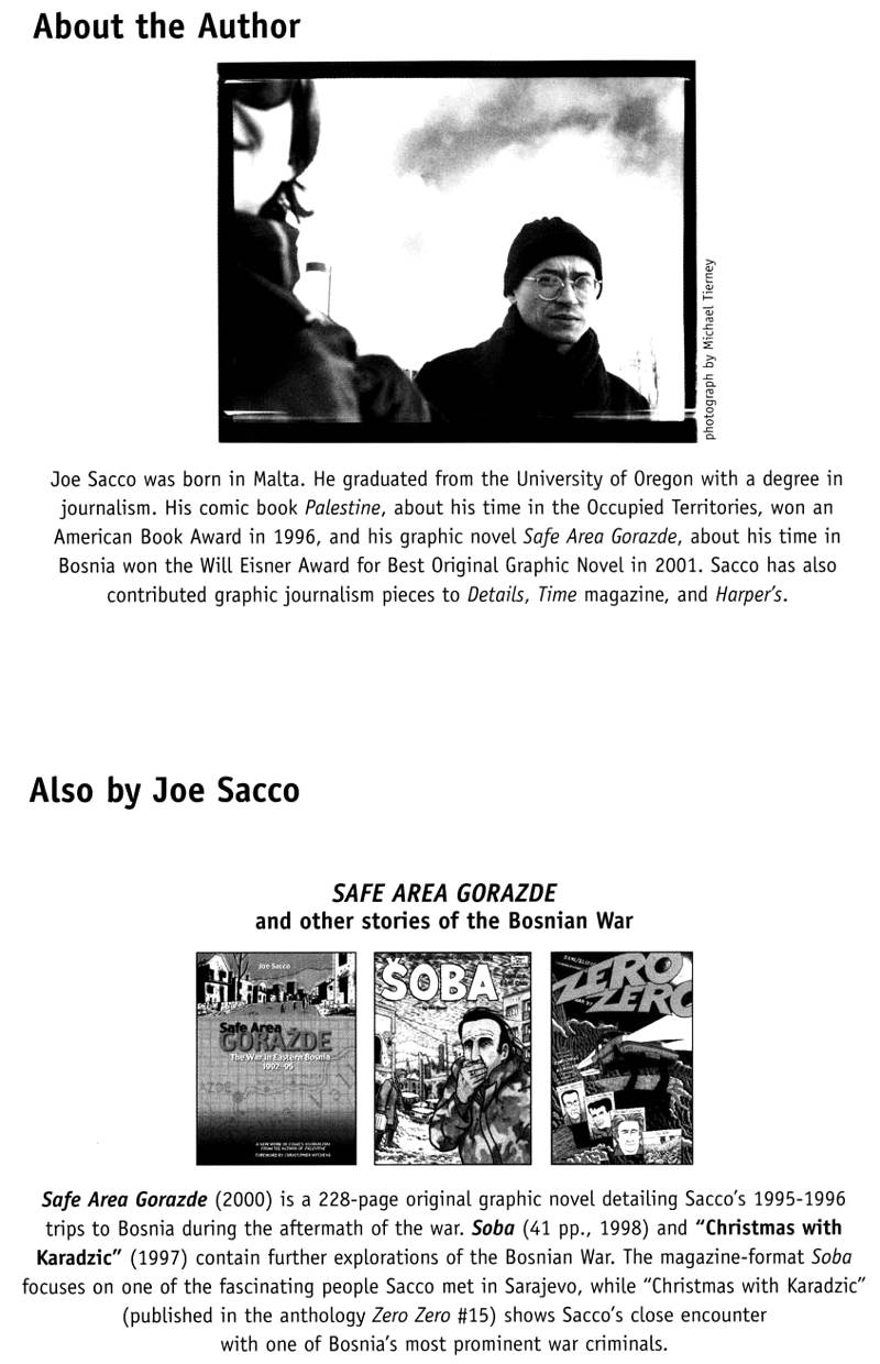 Read backcover of Joe Sacco - Palestine online