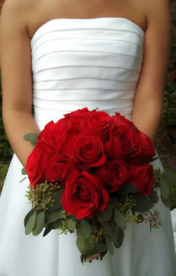 Red roses wedding flowers