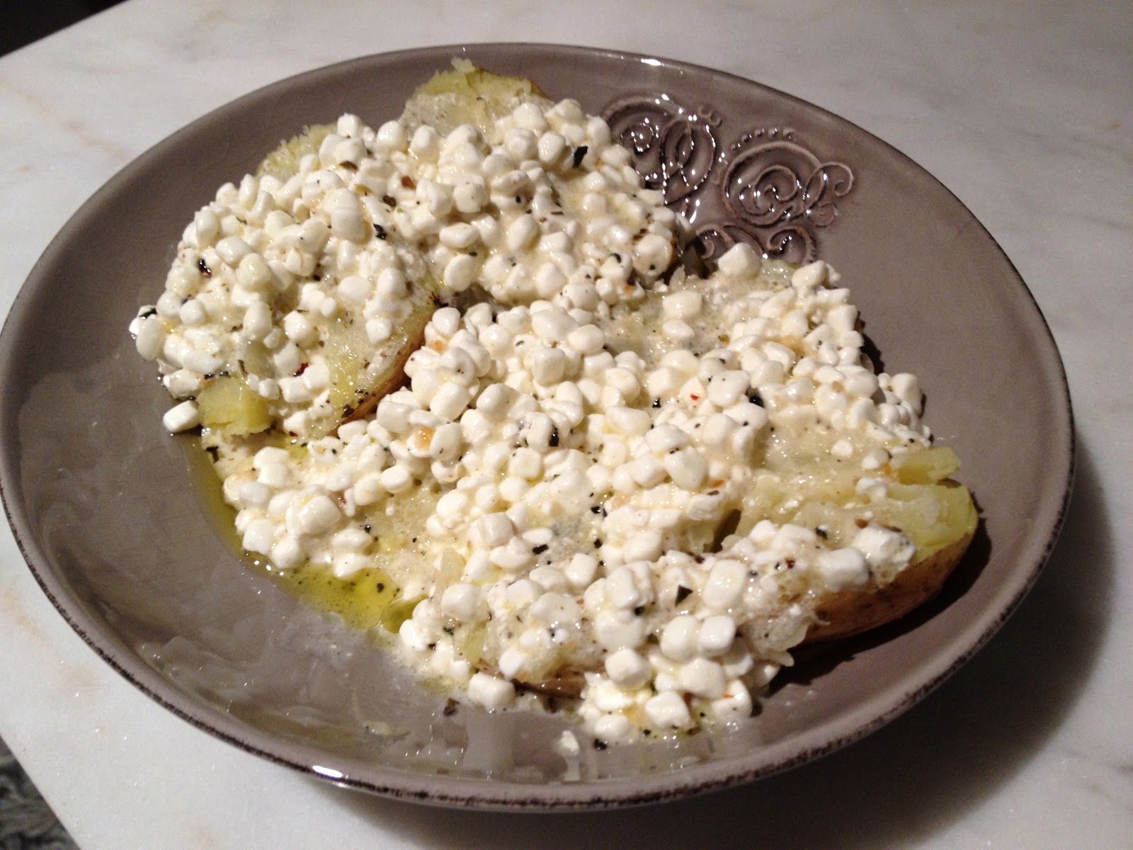 Talal'z Day Off Baked Potato with cottage cheese herb infused Avocado oil