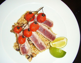 Seared Tuna Steak with Spicy Risotto