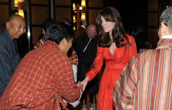 Prince William and Kate Middleton attend a reception at the Taj Hotel in Bhutan