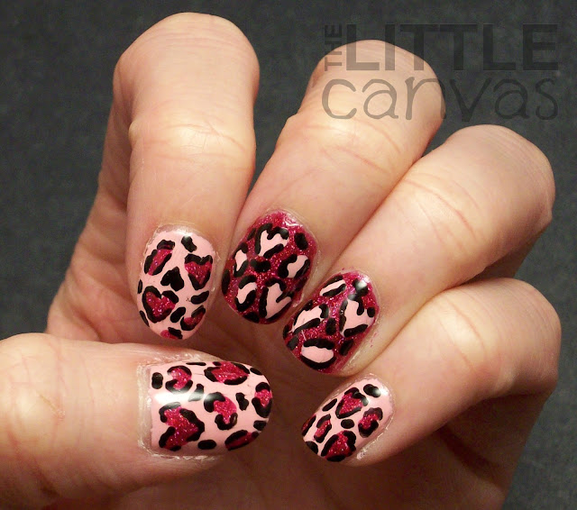 Pink Leopard Print with Hidden Hearts - The Little Canvas