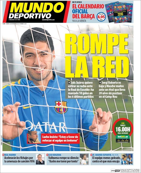 FC Barcelona, Mundo Deportivo: "Rompe la red"