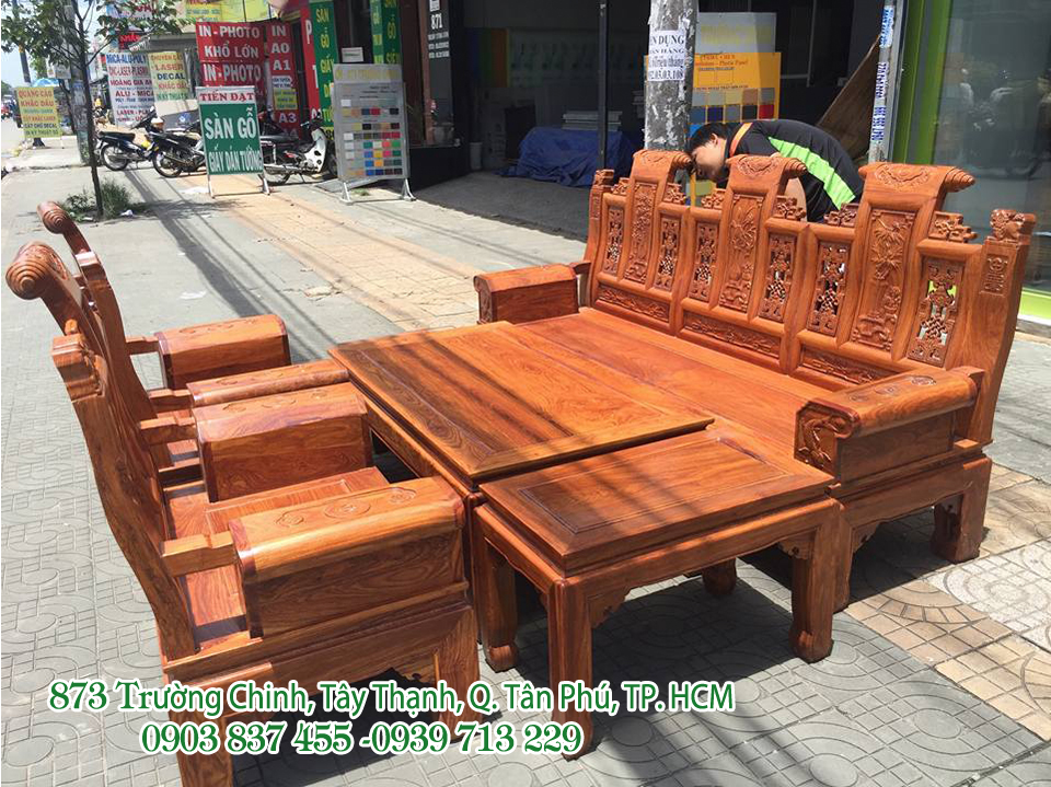 Bộ bàn nghế ÂU Á CUỐN THƯ - tay hộp