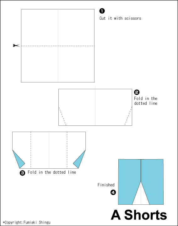 Shorts - Easy Origami instructions For Kids