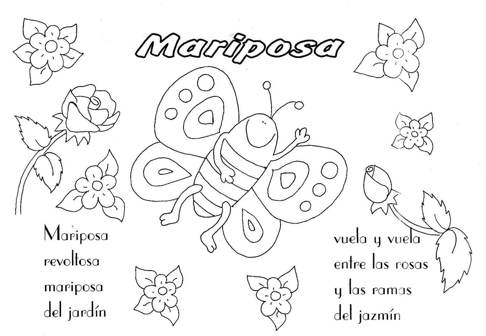 Fichas Infantiles: Poema infantil de la mariposa
