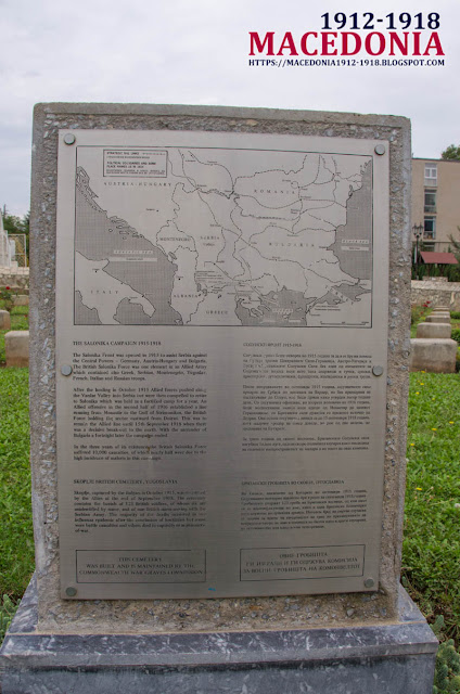 Map with the Macedonian front - British Military WW1 Cemetery in Skopje