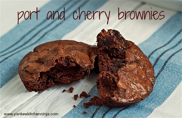 rich and decadent port and cherry brownies