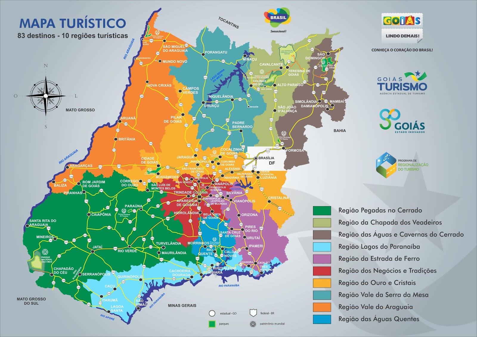 Mapa Turístico de Goiás Mapa Turístico de Goiás