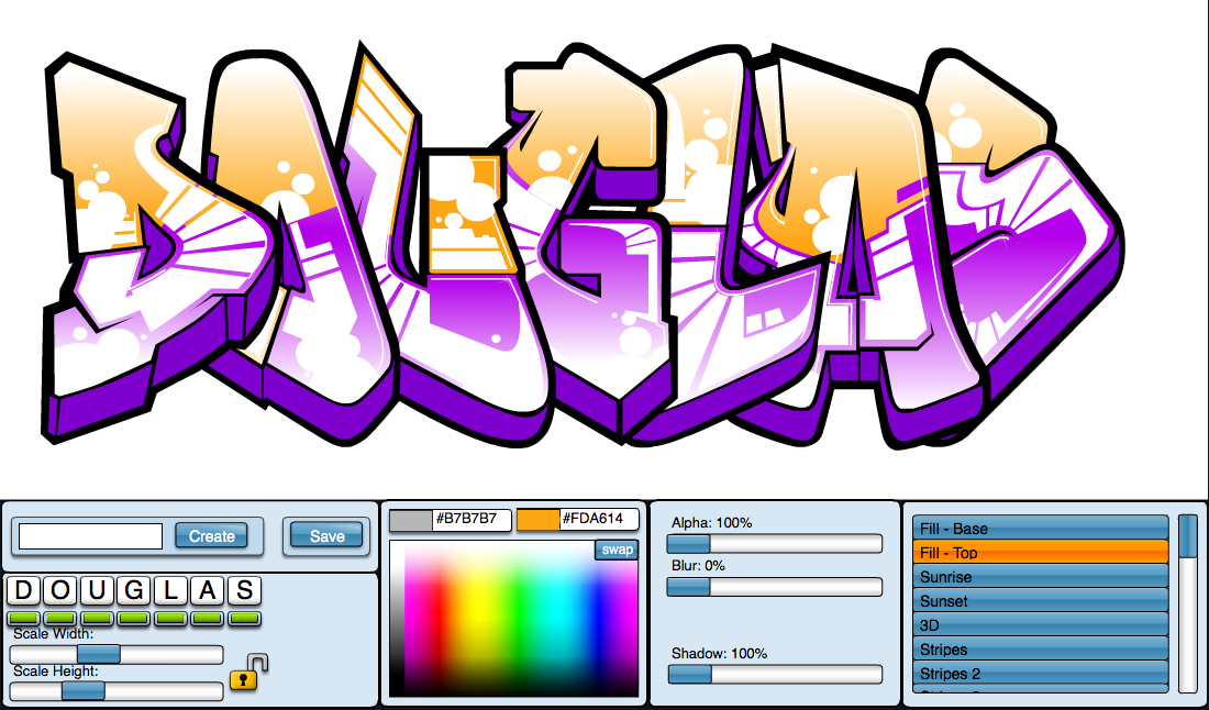 Graffiti Creator pour créer un graffiti DIRECTEUR ARTISTIQUE