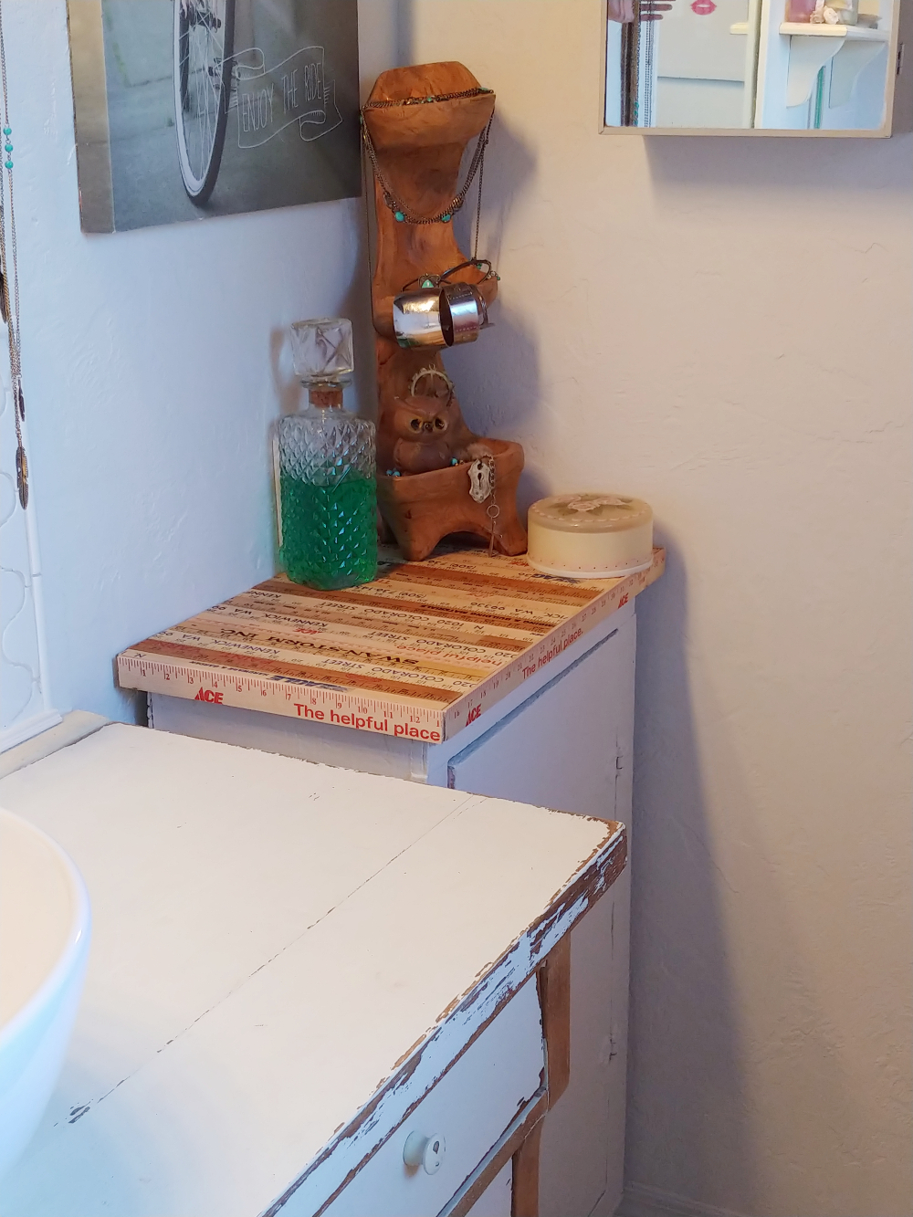 Repurposed Yardstick Counter Top