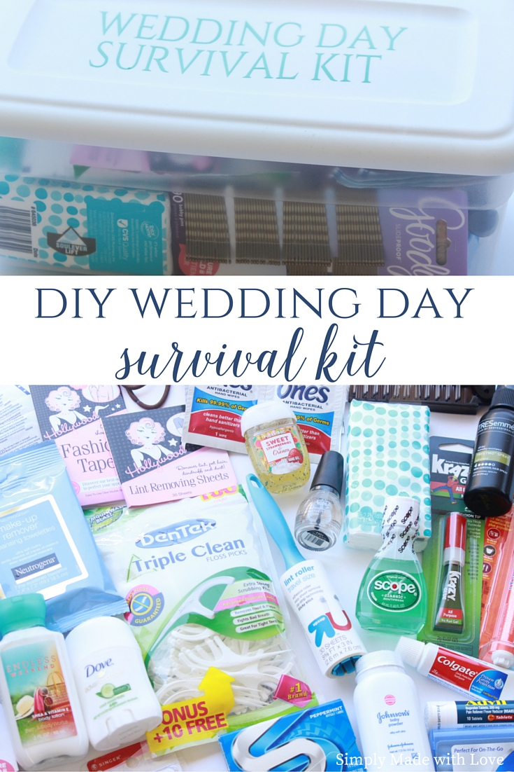 Wedding Emergency Kit Checklist minimalist Printable Wedding Day Survival  Kit 