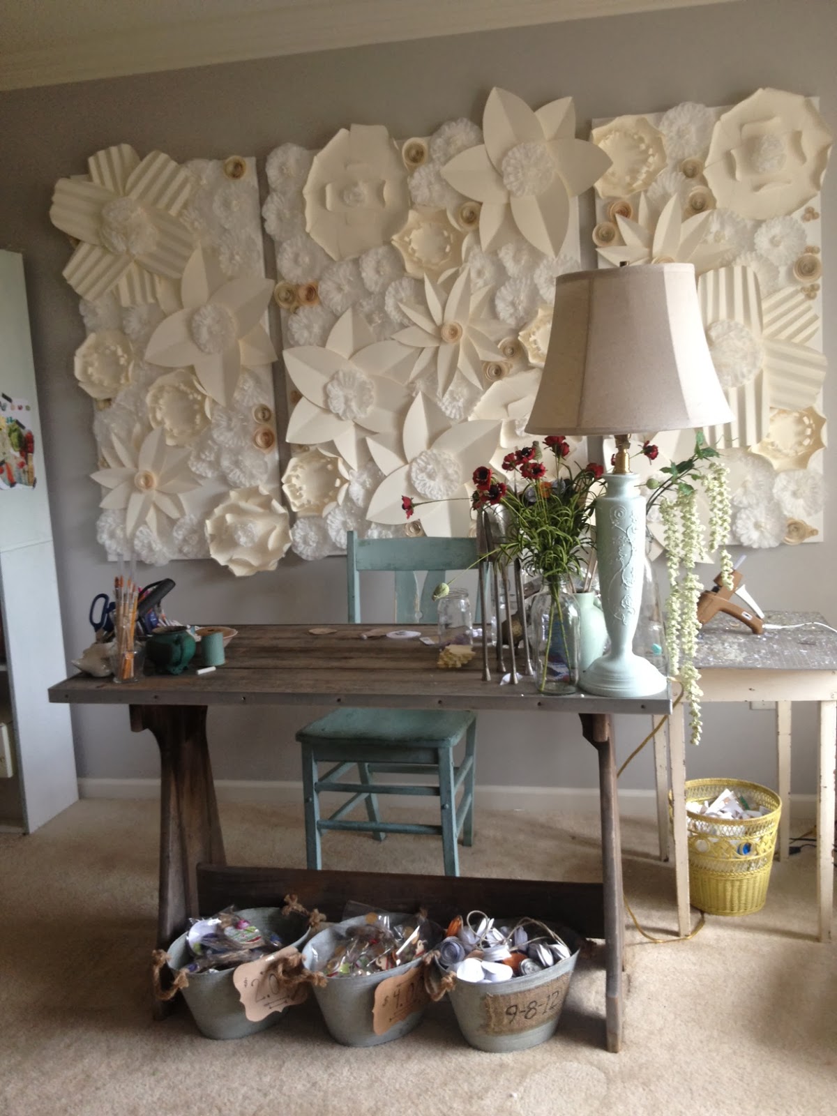 Pancakes & Glue Guns: DIY Paper Flower Wall