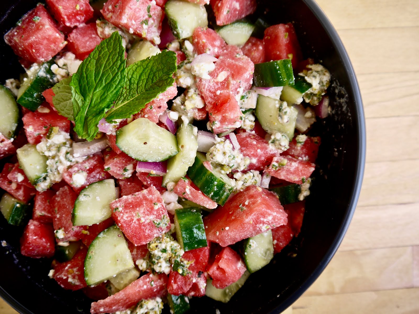 Eighty Twenty 80 Watermelon and Cucumber Salad with Mint, Pistachio