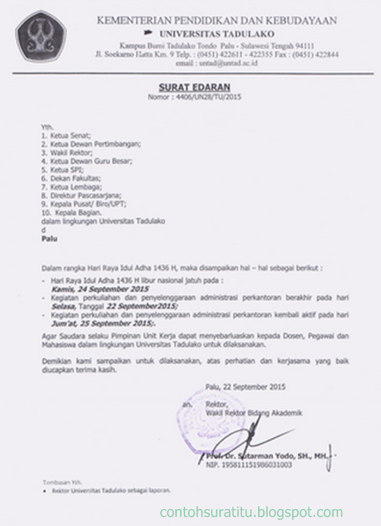 Contoh Surat Edaran Pemberitahuan Warga Yang Sederhana