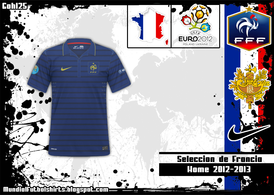 Mundial Futbol Shirts: Selección de Francia 2012-2013 (Eurocopa 2012)