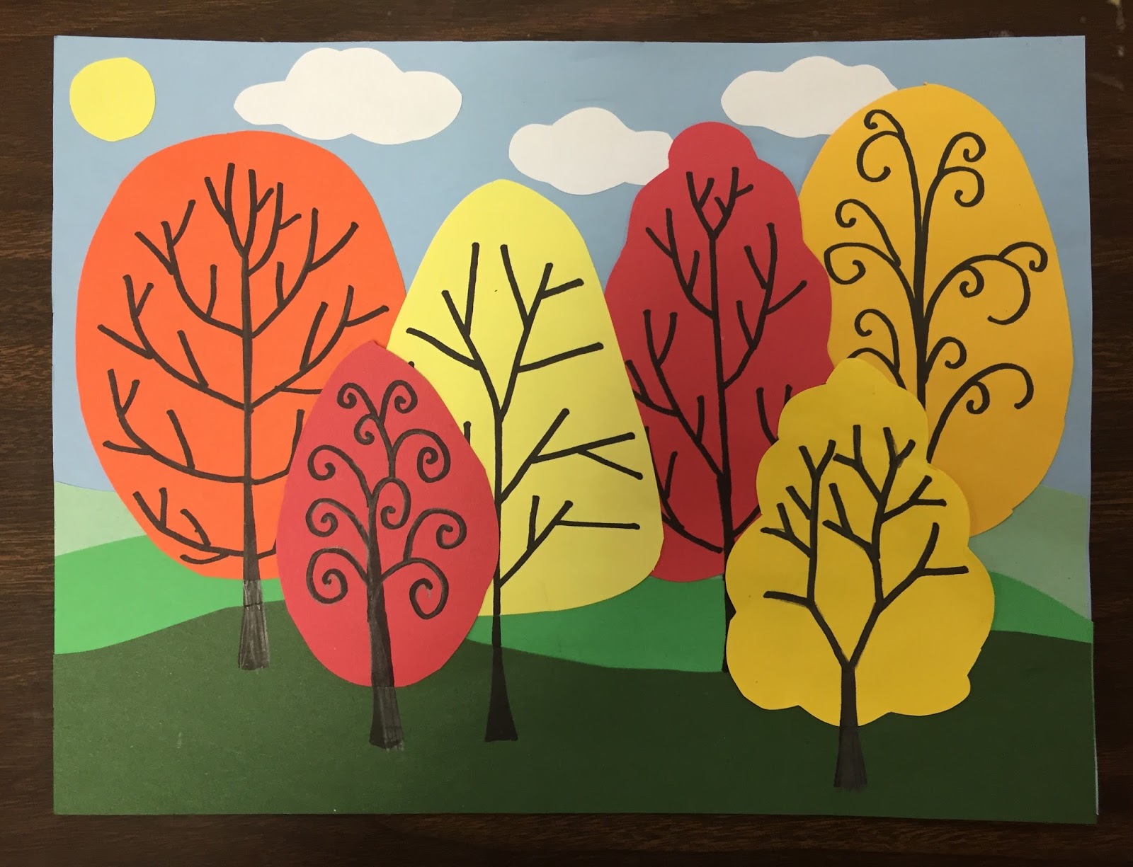 Elements of the Art Room: 3rd Grade Fall Forrests