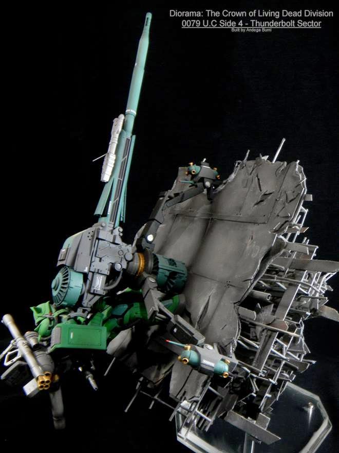 Custom Build HG 1/144 Zaku II + Big Gun "Gundam Thunderbolt ver." with
