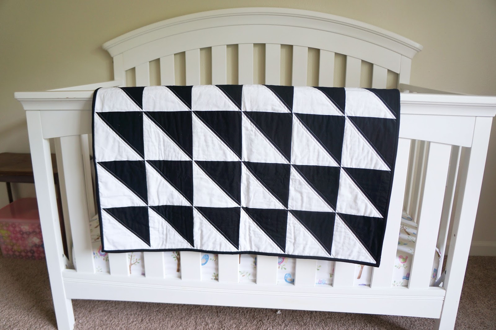 Hello Kelcey Black and White Triangle Quilt