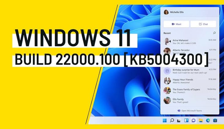 Windows 11 Build 22000.100 (KB5004300) comes with Taskbar improvements and Teams chat