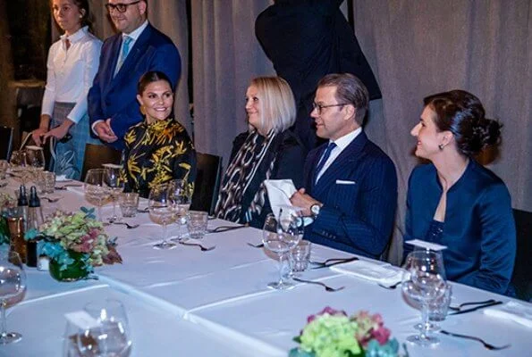 Crown Princess Victoria wore a new gold-flower print dress by Dagmar. IT Girls, Institute for Youth Development KULT, Challenge 2 Change