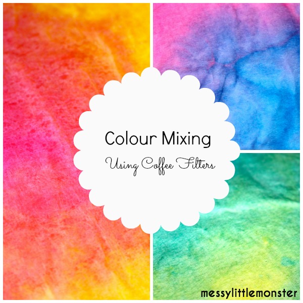Colour mixing coffee filter art