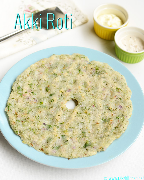 Akki roti recipe (With dill)  Gluten free roti - Raks 