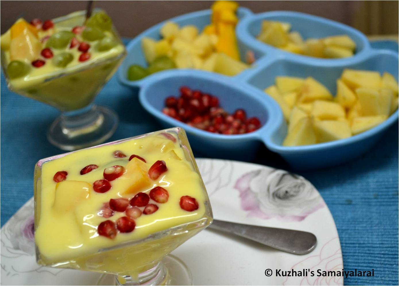 KUZHALI'S SAMAIYALARAI FRUIT CUSTARD RECIPE USING CUSTARD POWDER HOW