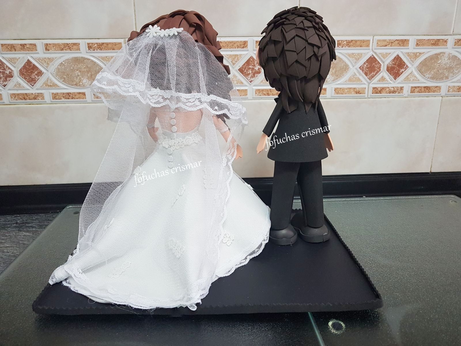 Fofuchos novios boda tarta nupcial 35 cms.