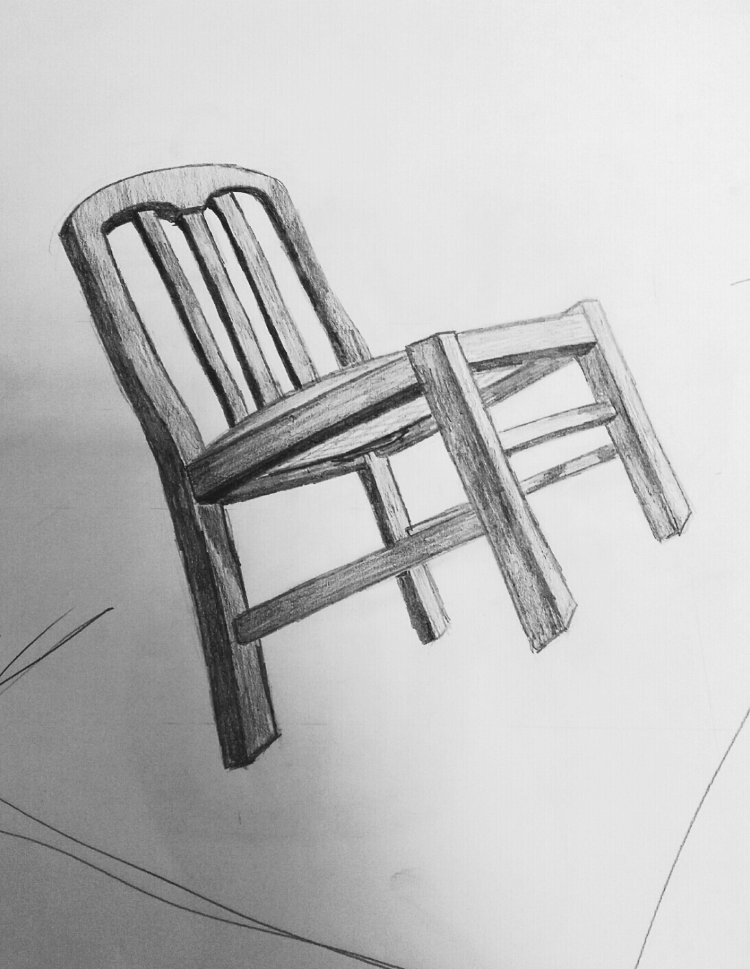 Sandalye Cizimi Karakalem