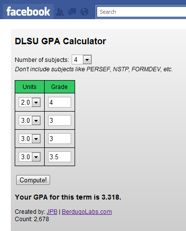 Developer. Programmer. Computer Scientist.: DLSU GPA Calculator 2