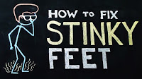 chalkboard animation of stinky feet