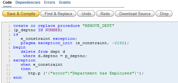 Notes on Oracle: APEX: Friendlier exception message from AJAX call